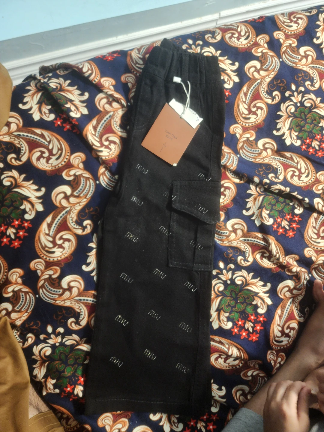 Black Cargo Pants with Logo Detail - photo 2