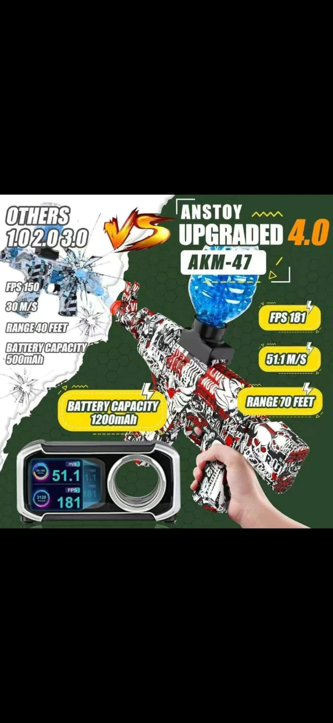 🔫 ANSTOY Upgraded AKM-47 Gel Ball Blaster Set (Brand new) - photo 5