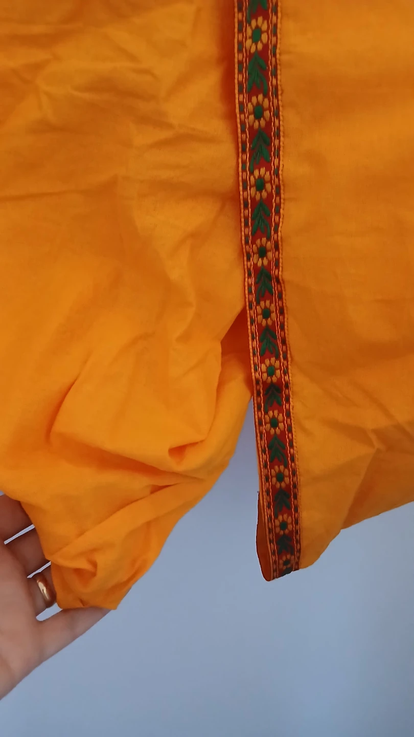 Orange Printed Kurta and Pants Set - photo 4