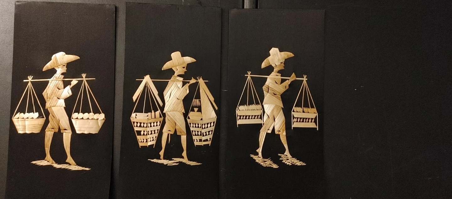 Indonesian Bamboo Straw Rice Art Wall Hanging - photo 2
