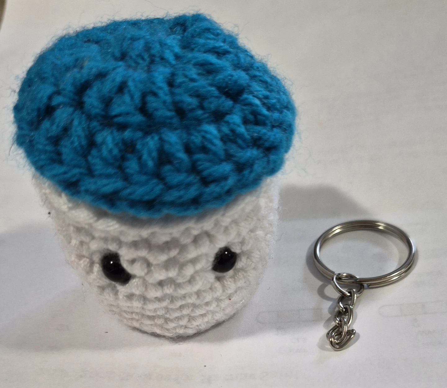 Handmade Crocheted  Marshmellow Keychain