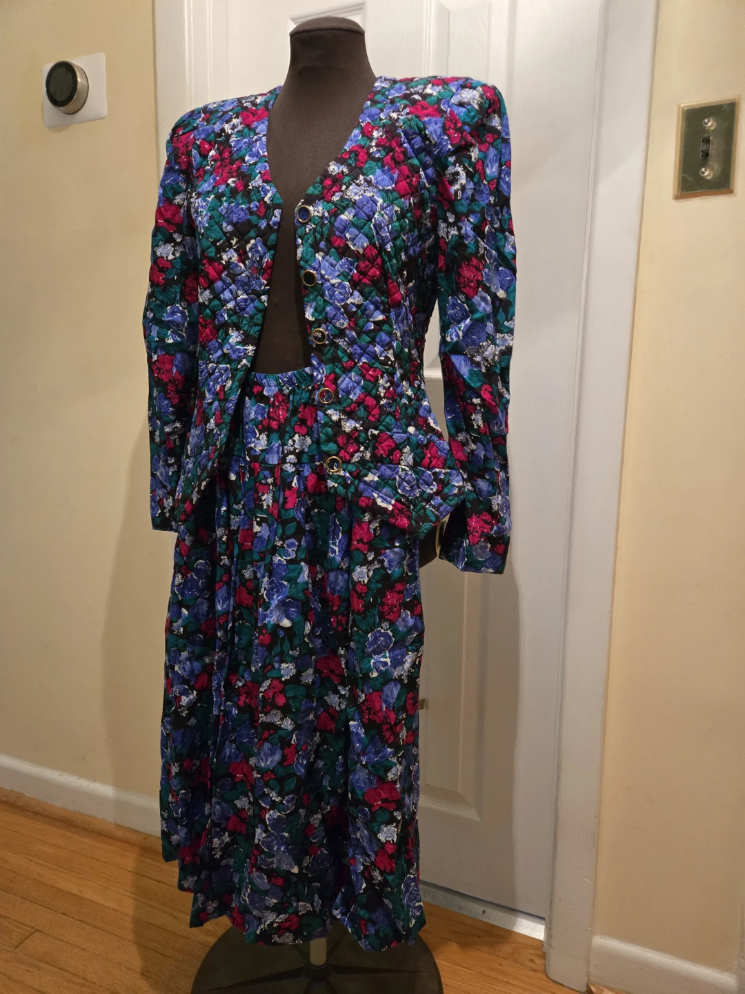 Vintage Floral Blazer and Skirt Set