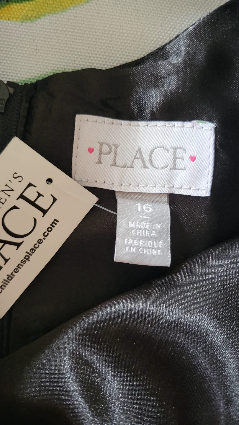 Children's Place Girls Black Floral Dress Size 16 - photo 2