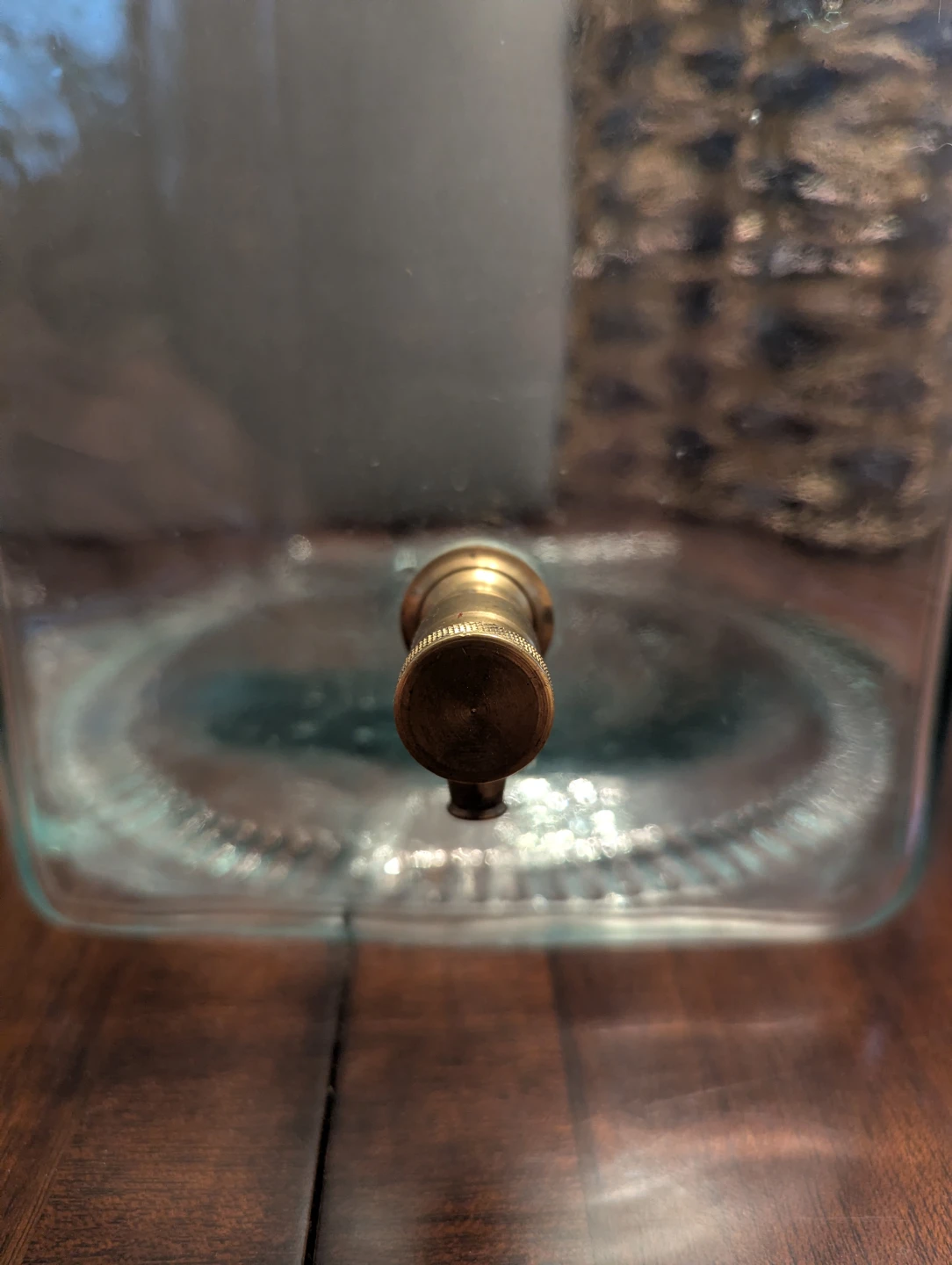 Large 3 1/2 gallon Glass Beverage Dispenser with Brass Spigot - photo 2