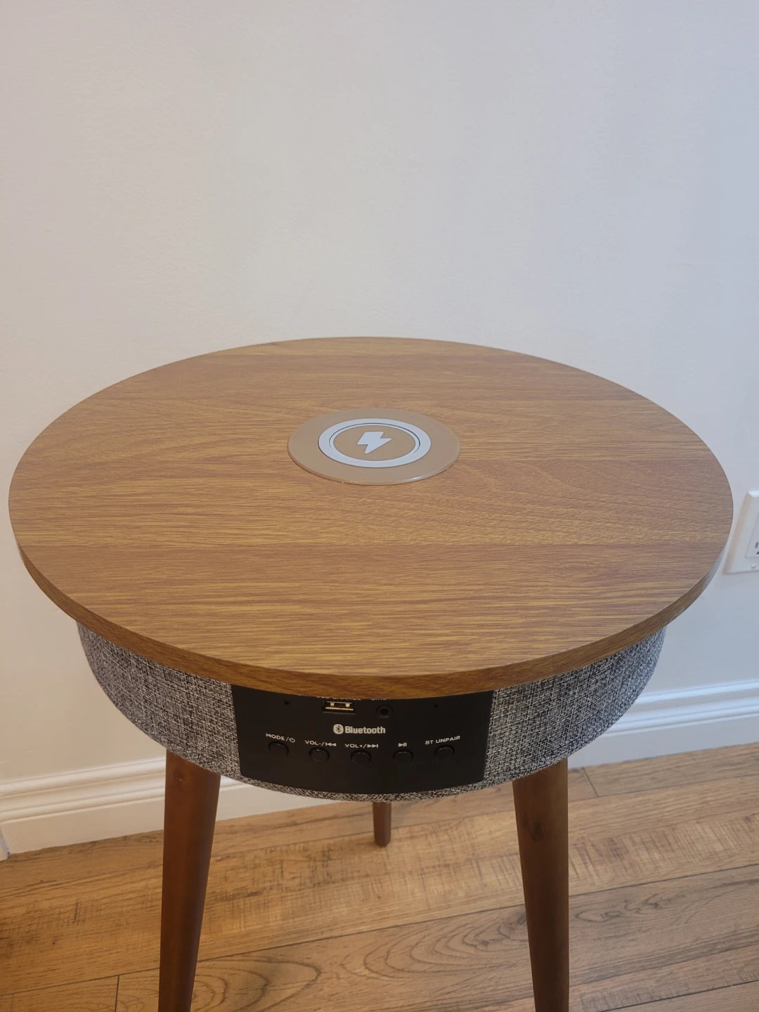 Smart Side Table with Wireless Charger and Bluetooth Speaker - photo 3