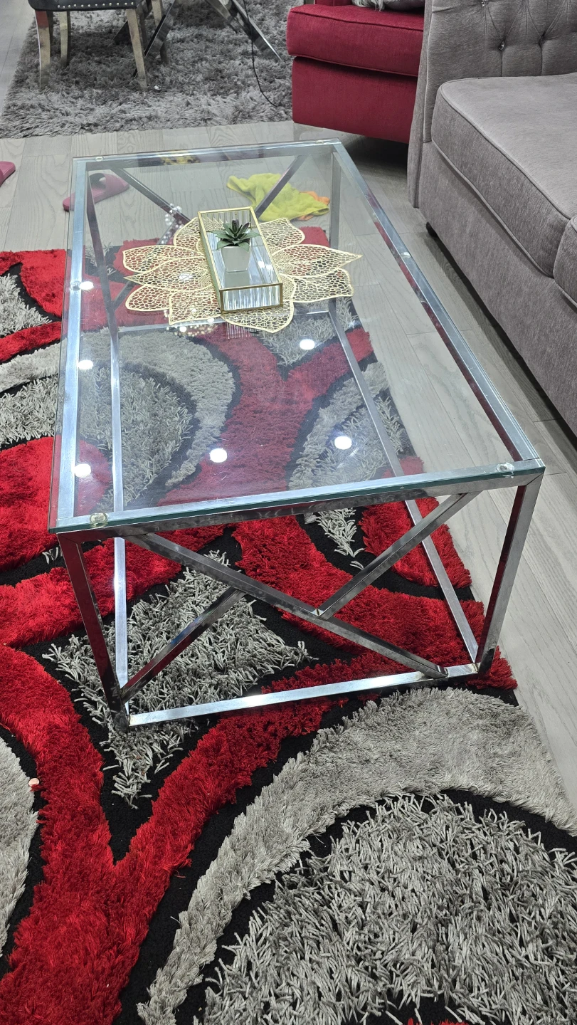 Glass and Chrome Coffee Table - photo 3