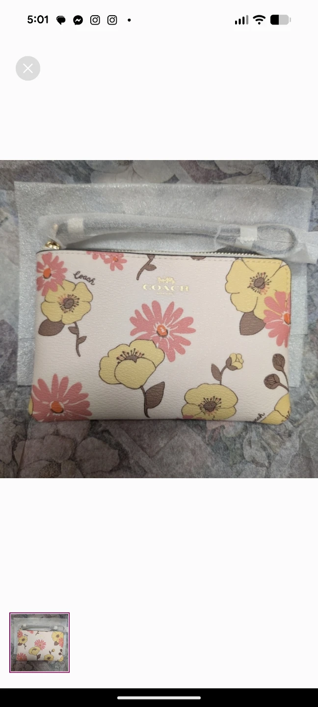 New Coach Wristlet with Floral Print