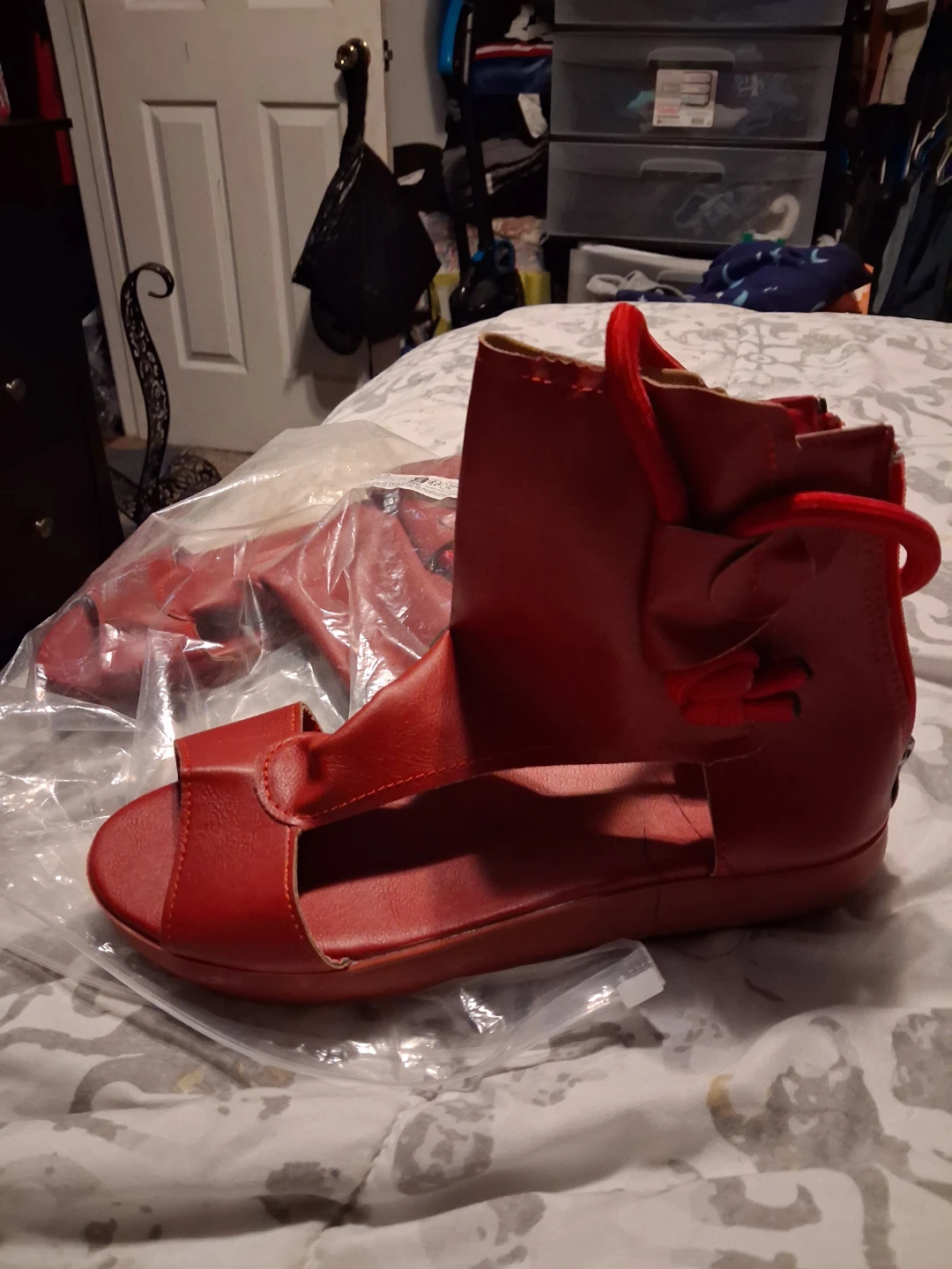 Red Gladiator Sandals - photo 4