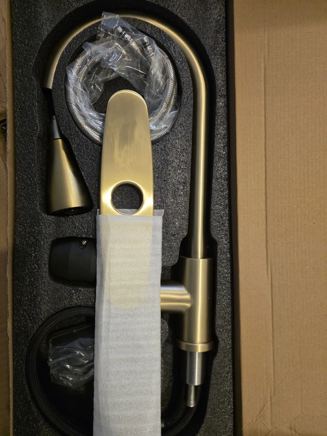 Brushed Gold Pull-Down Kitchen Faucet