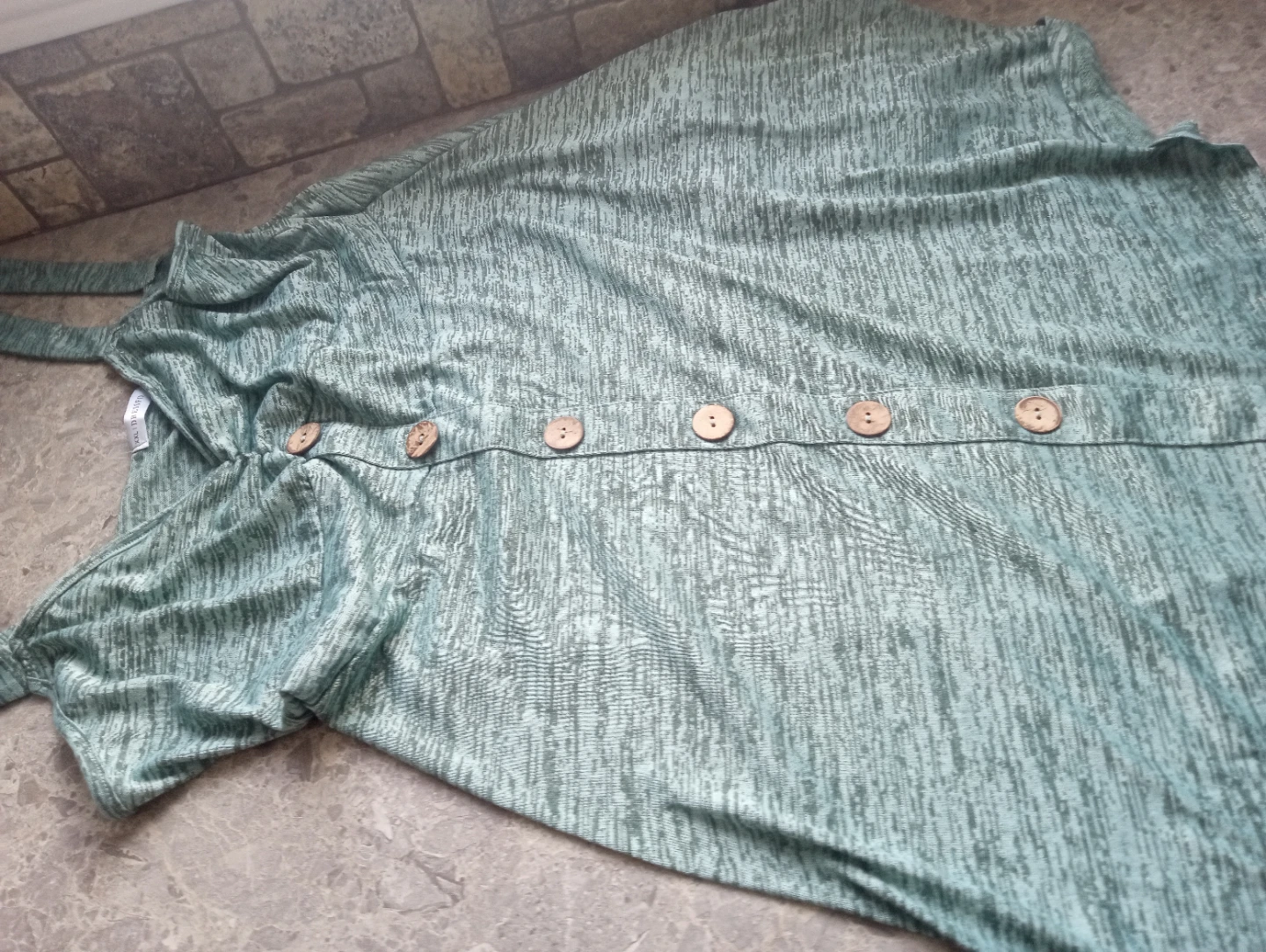 XXL DRESSFO Green Button-Front Maxi Dress