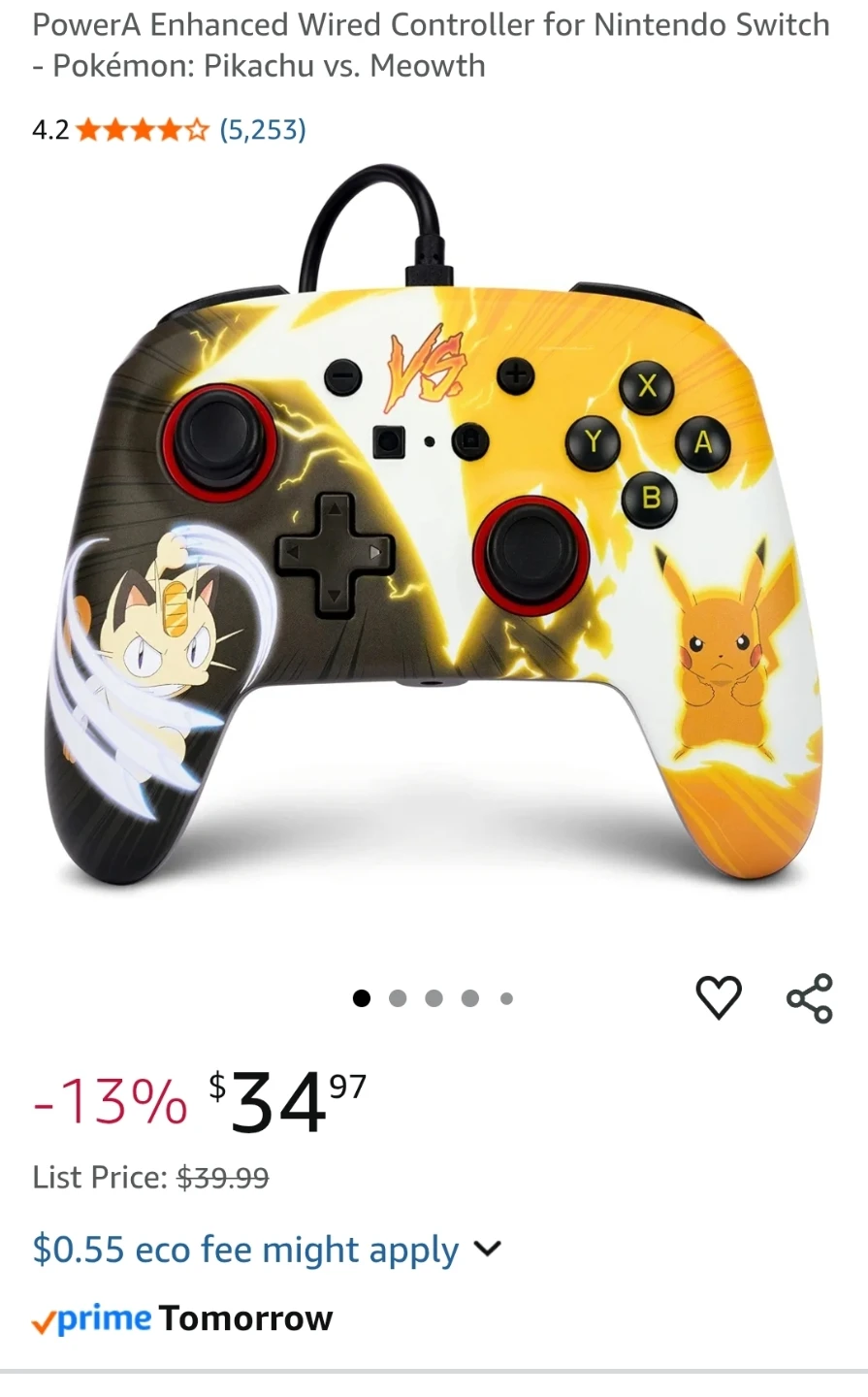 Pokémon wired controller for Nintendo switch - photo 5