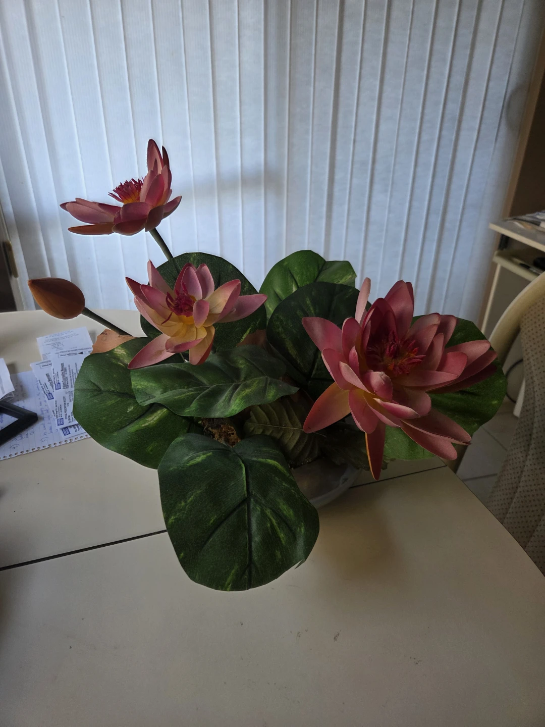 🧡 Artificial Water Lily Flower Arrangement - photo 4