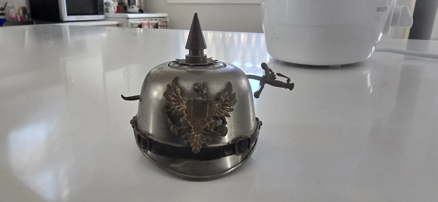 Vintage Metal Helmet Humidor