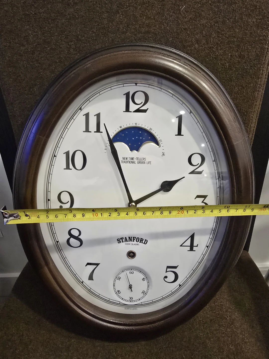 Stanford New Classic Oval Wall Clock with Moon Phase - photo 3