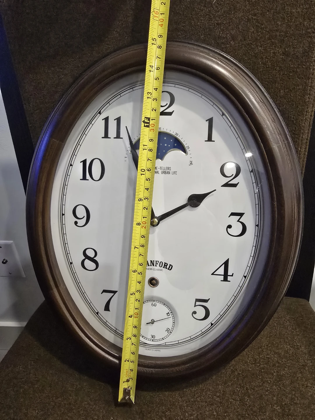 Stanford New Classic Oval Wall Clock with Moon Phase - photo 4