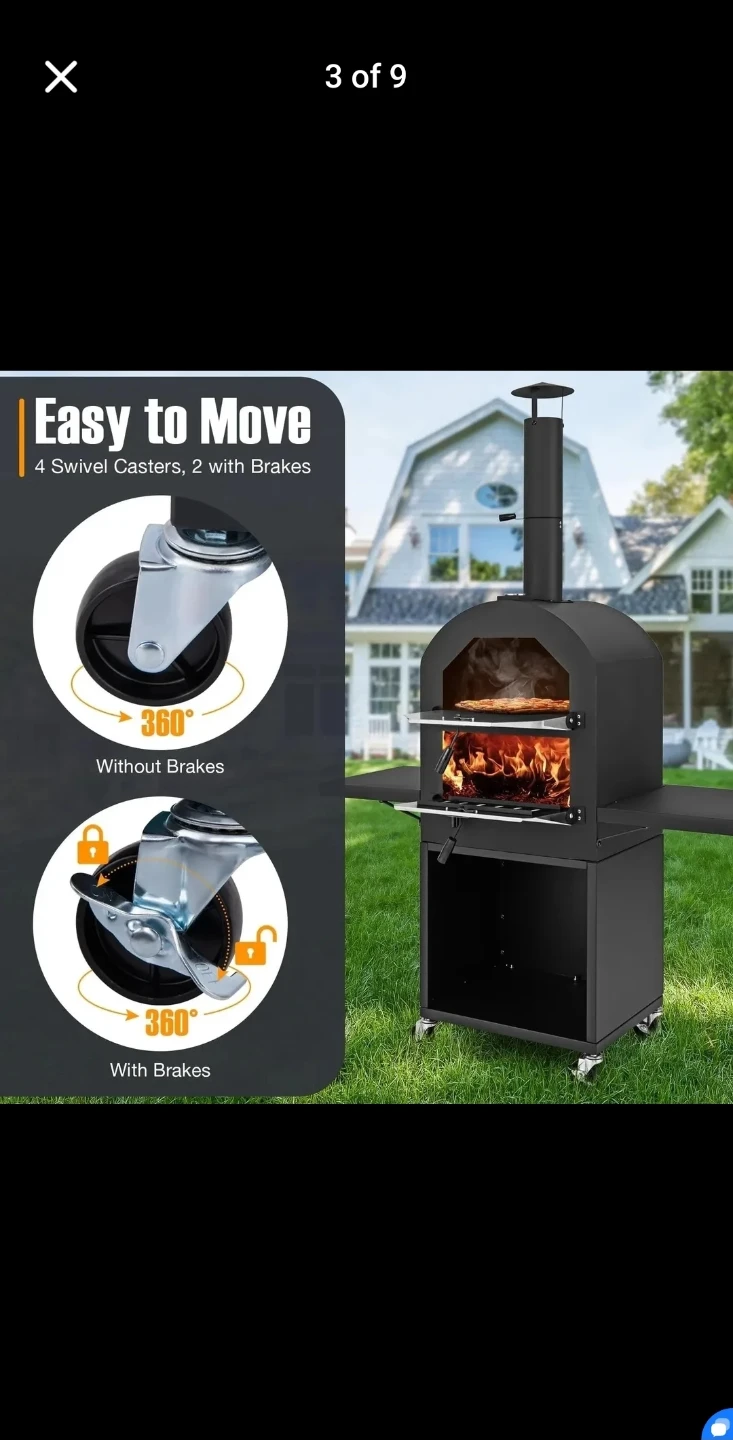 Outdoor Pizza Oven with Built-in Thermometer & Accessories - photo 3