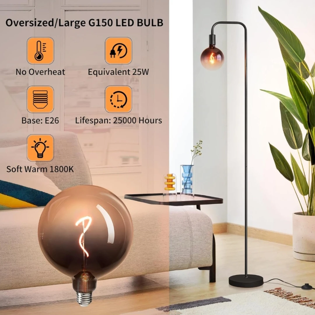 Modern Floor Lamp with Oversized G150 LED Bulb - photo 3
