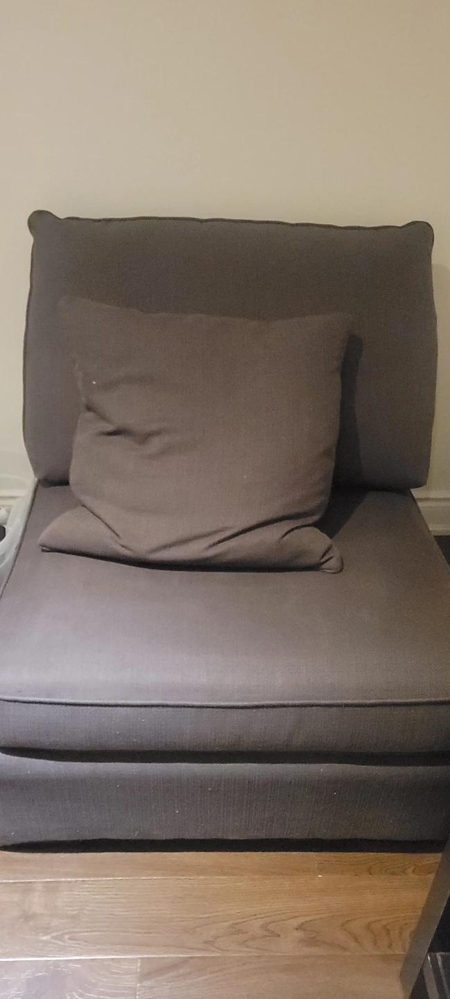 Grey Armchair with Cushion