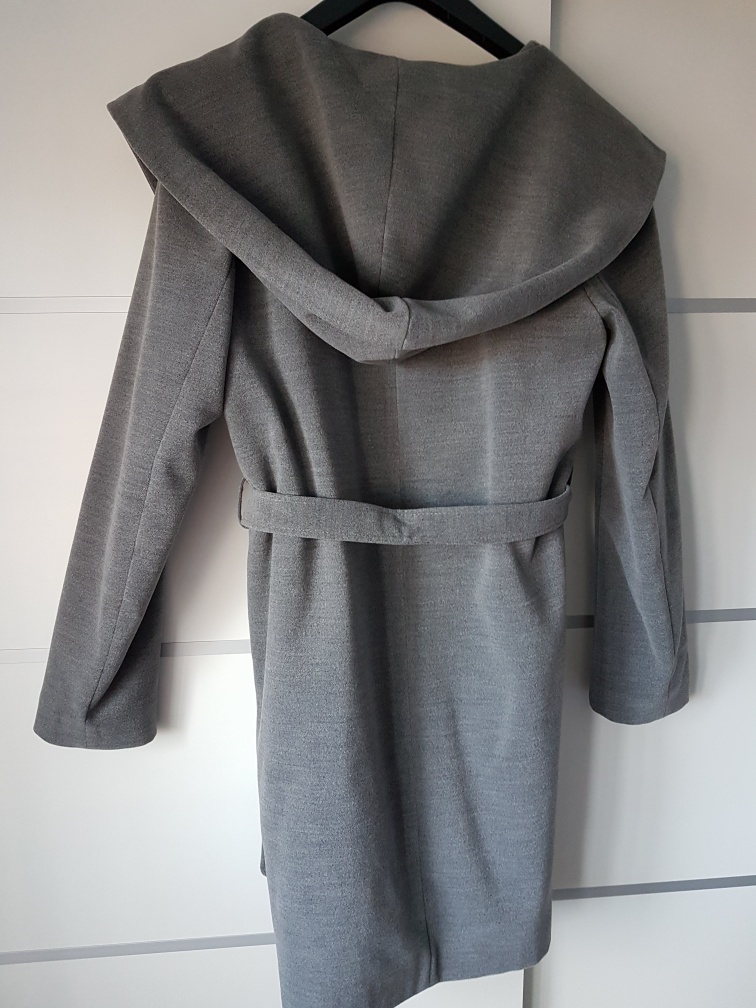 Sophie B Grey Hooded Belted Coat - Size 16 - photo 3