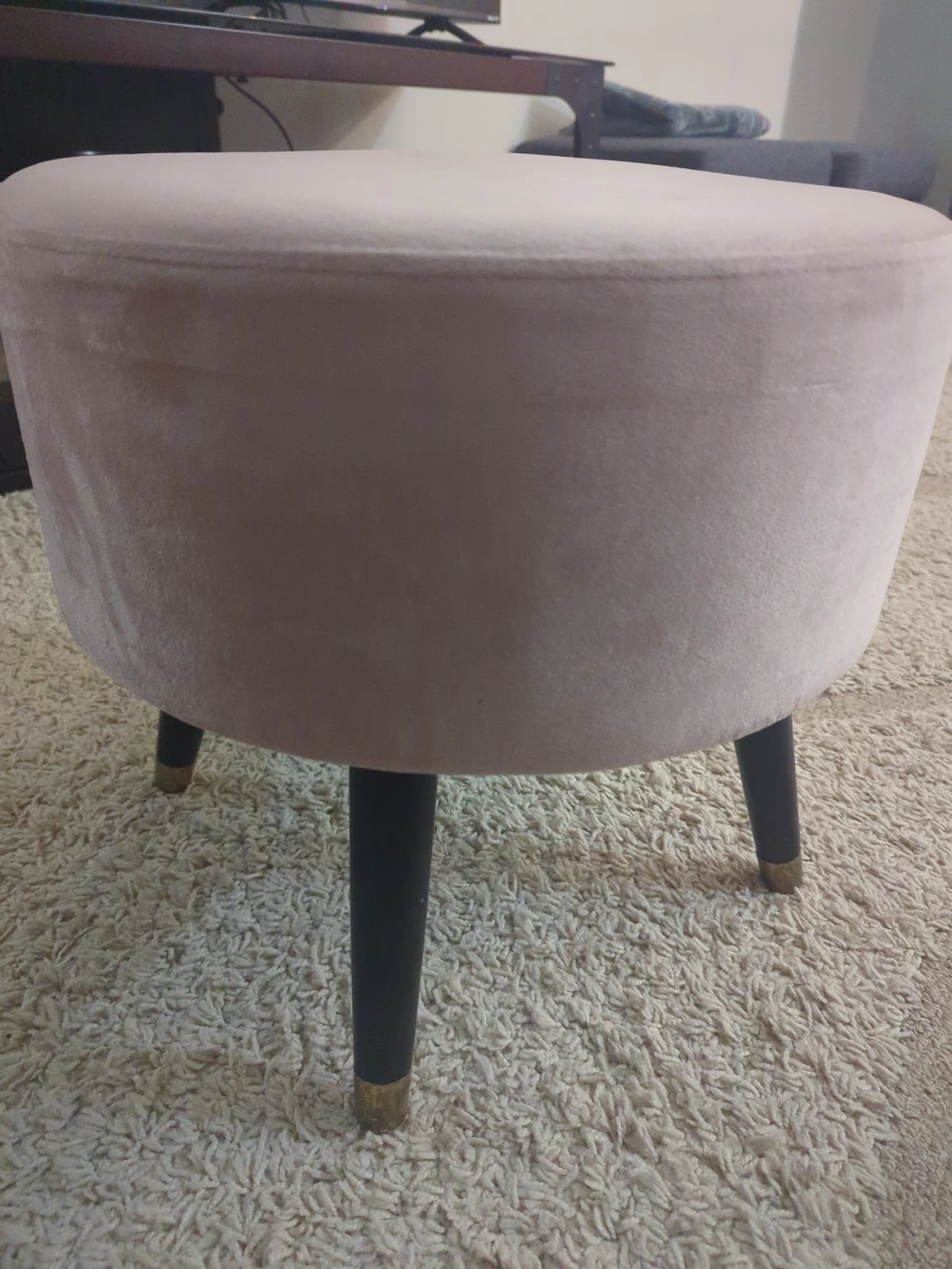 Pink Velvet Ottoman Footstool - photo 2