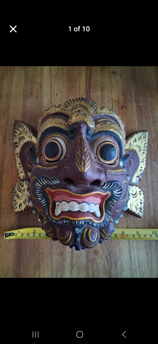 Hand Carved Wooden Mask Decoration