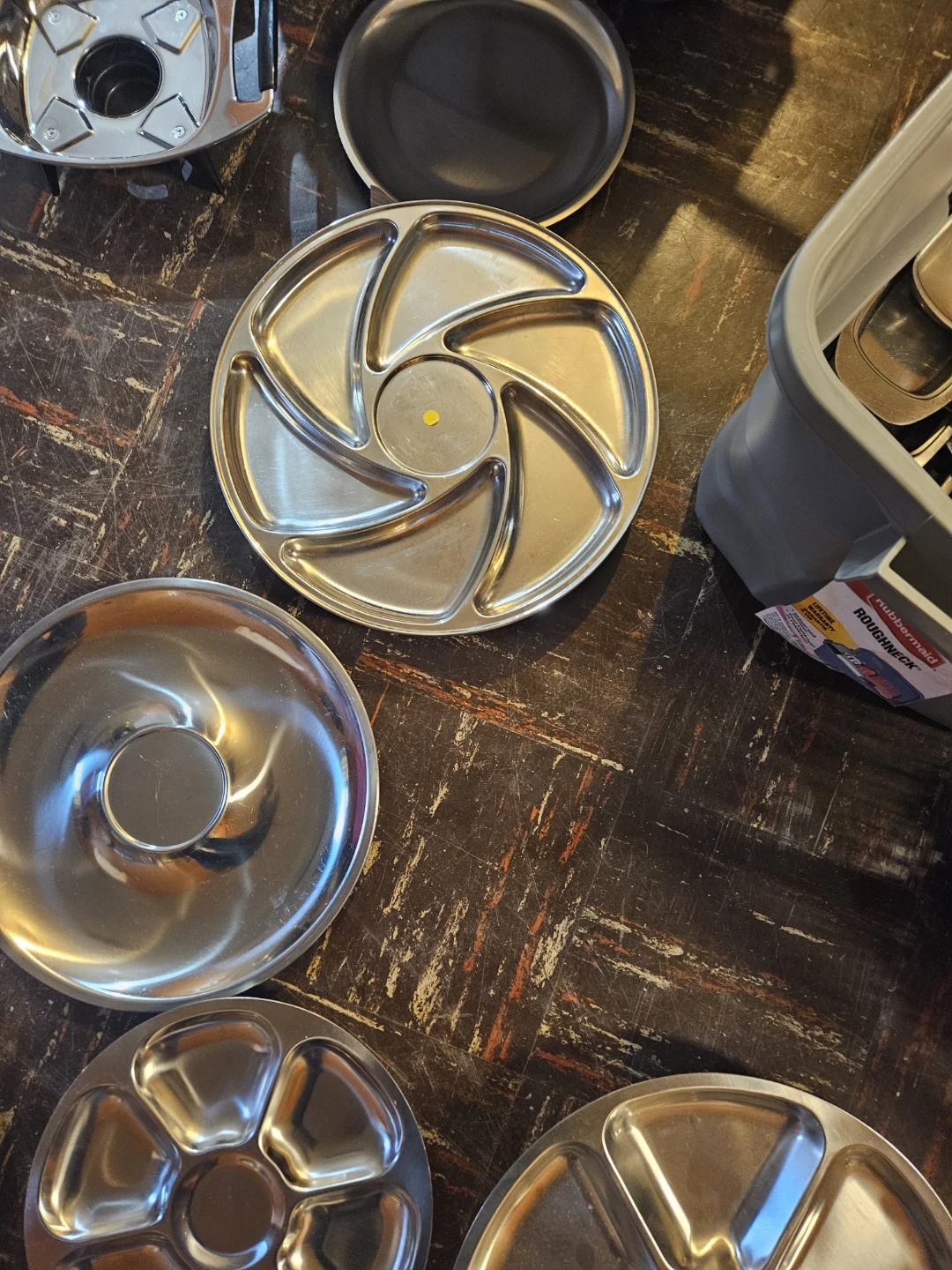 Set of 5 Stainless Steel Serving Trays - photo 3