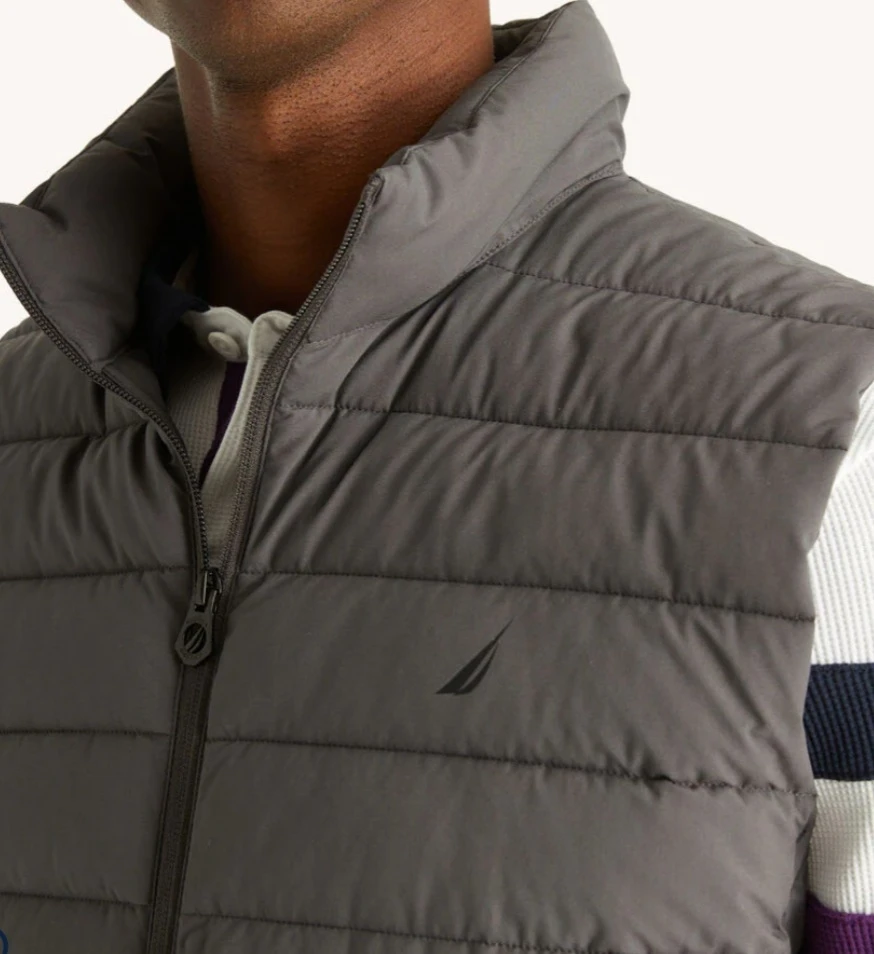 Brand new Men's Nautica Quilted Gray Vedt Size M - photo 2
