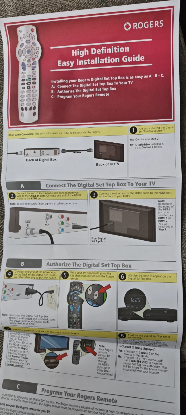 Rogers High Definition Digital Set Top Box Remote Control - photo 4