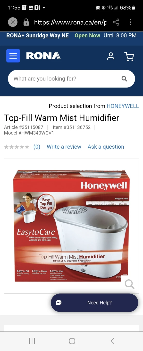 Honeywell Easy to Care Warm Mist Humidifier HWM-340B - photo 2