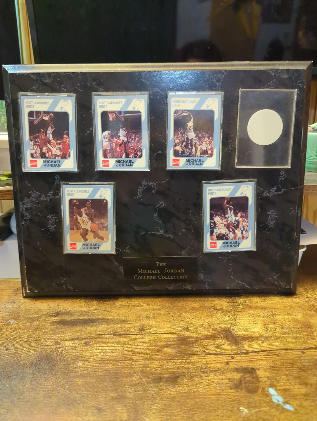 The Michael Jordan College Card Plaque