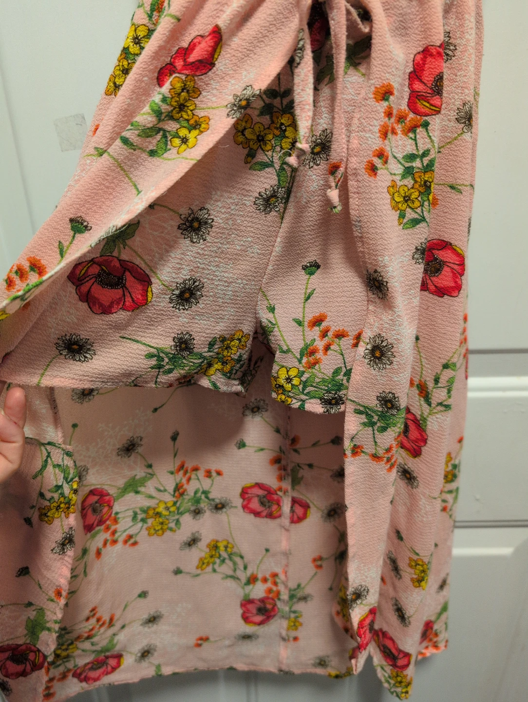 Pink Floral Smocked Midi Dress short - photo 2