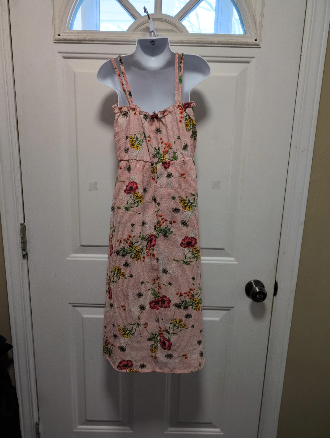 Pink Floral Smocked Midi Dress short - photo 5