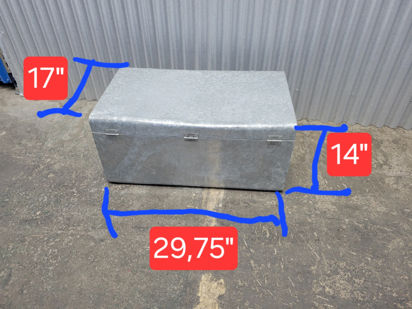Galvanized Metal Storage Trunk Box - photo 5