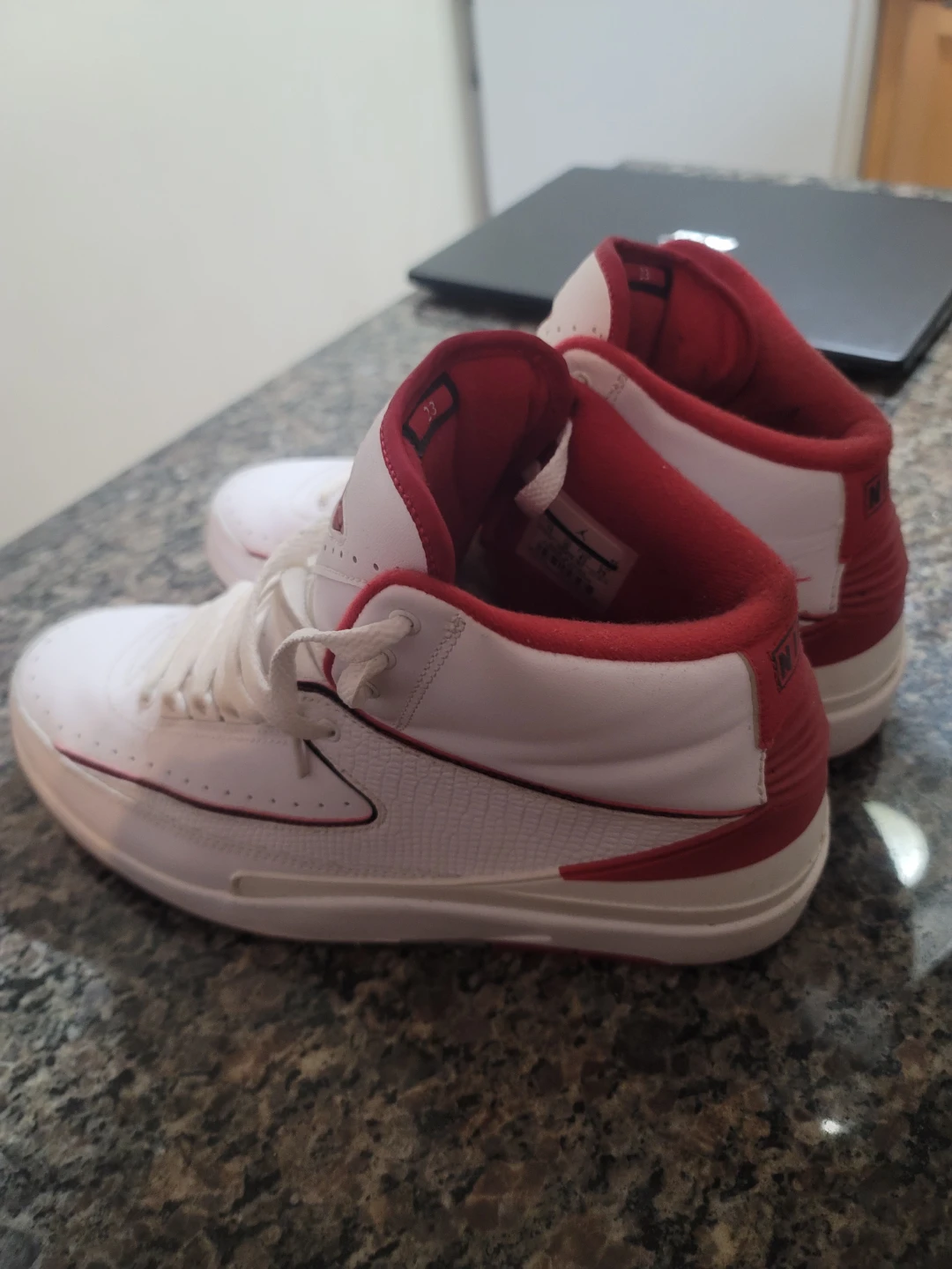Air Jordan II White Red Basketball Shoes - photo 4