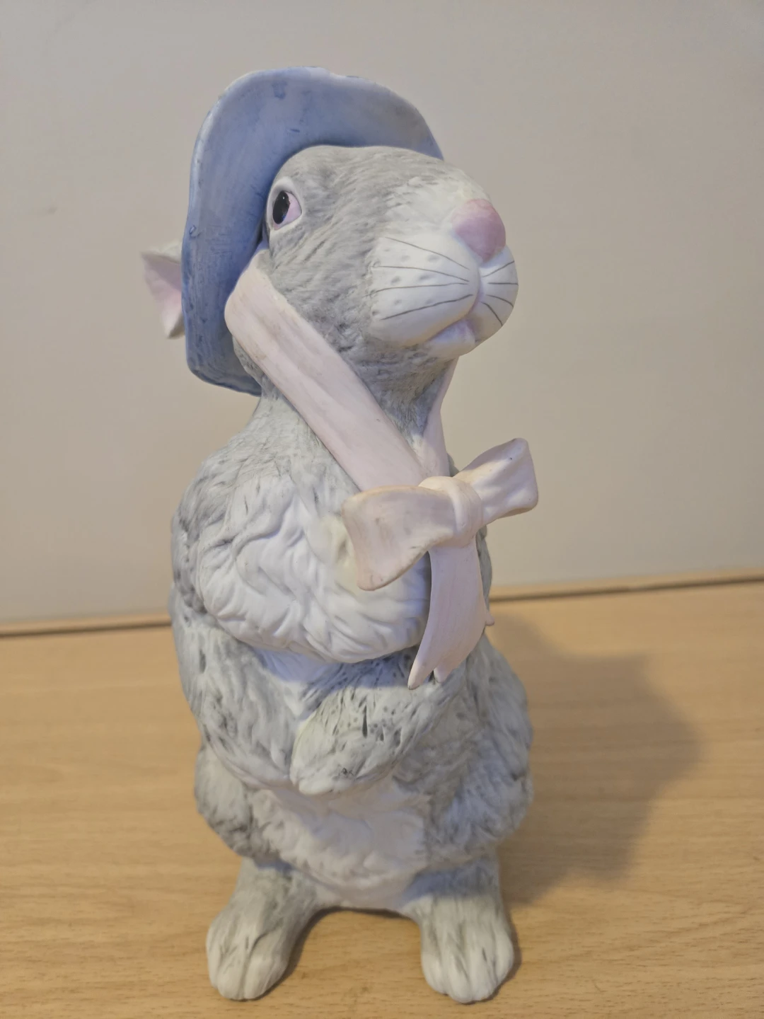 Ceramic Bunny Figurine with Blue Hat - photo 2