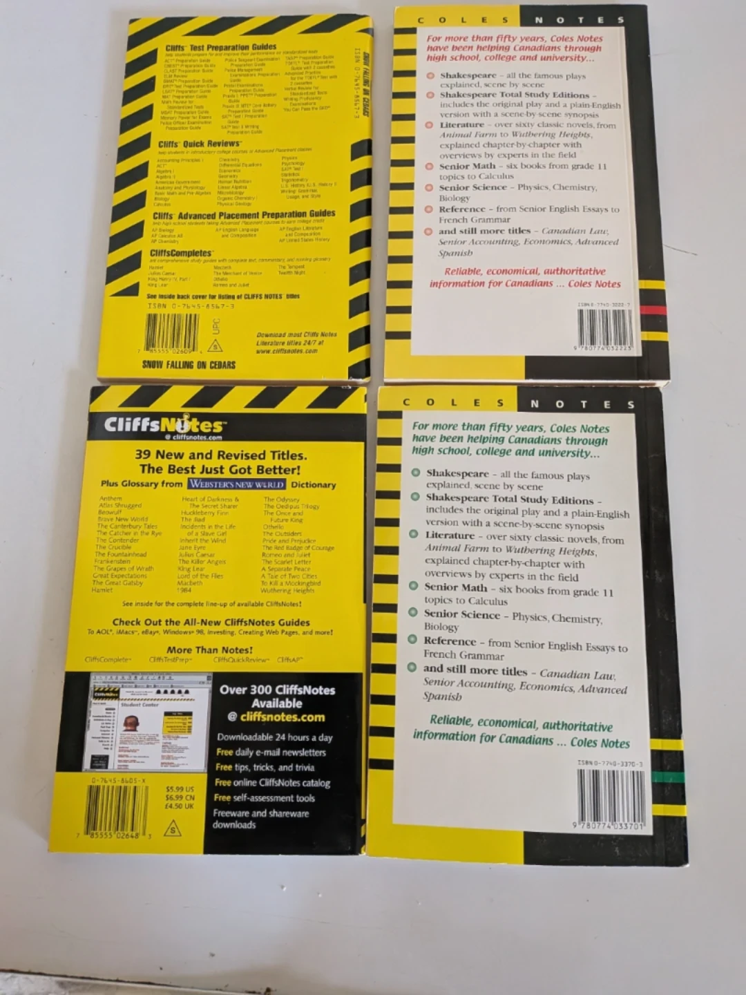 Bundle of 4 Cliff's Notes and Cole's Notes - photo 2