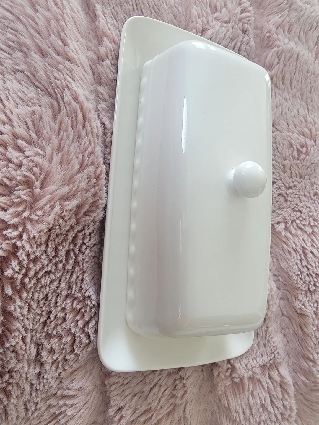White Ceramic Butter Dish with Lid - photo 4