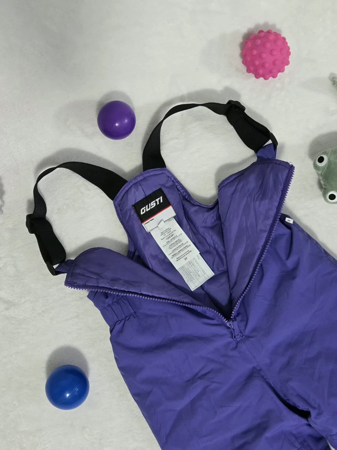Gusti Kids Purple Snow Bib Overalls Size 3T - photo 3