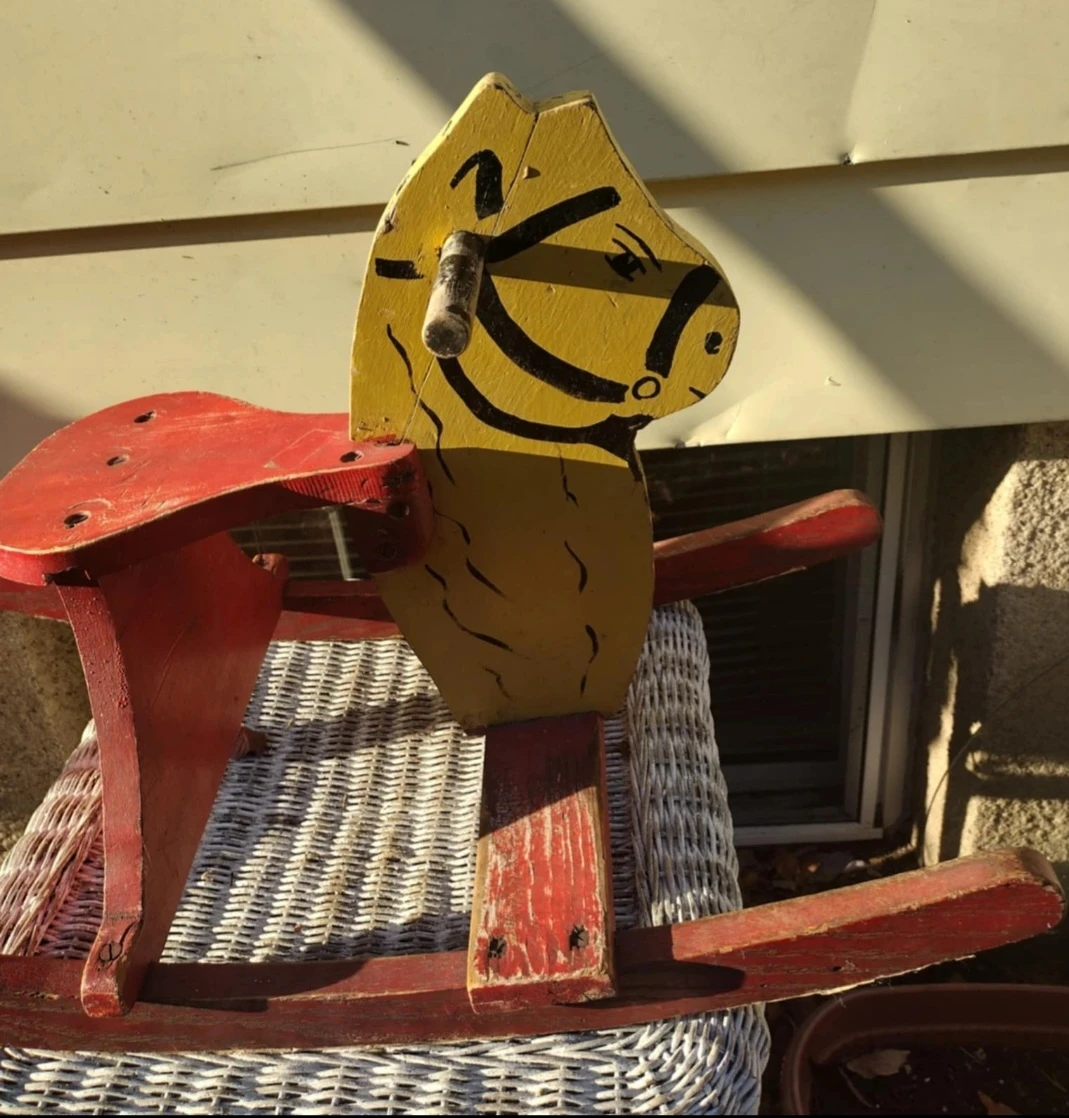Vintage Wooden Rocking Horse Toy