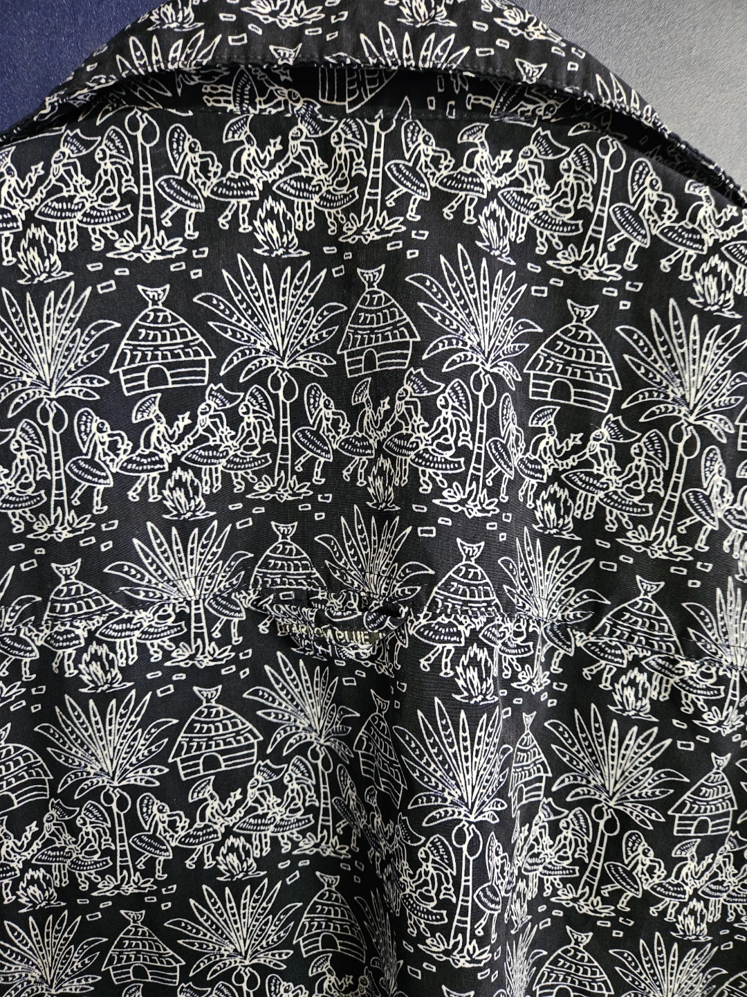 STARDOM HIGHFLYER Men's 3XL Black & White Tropical Print Shirt - photo 5