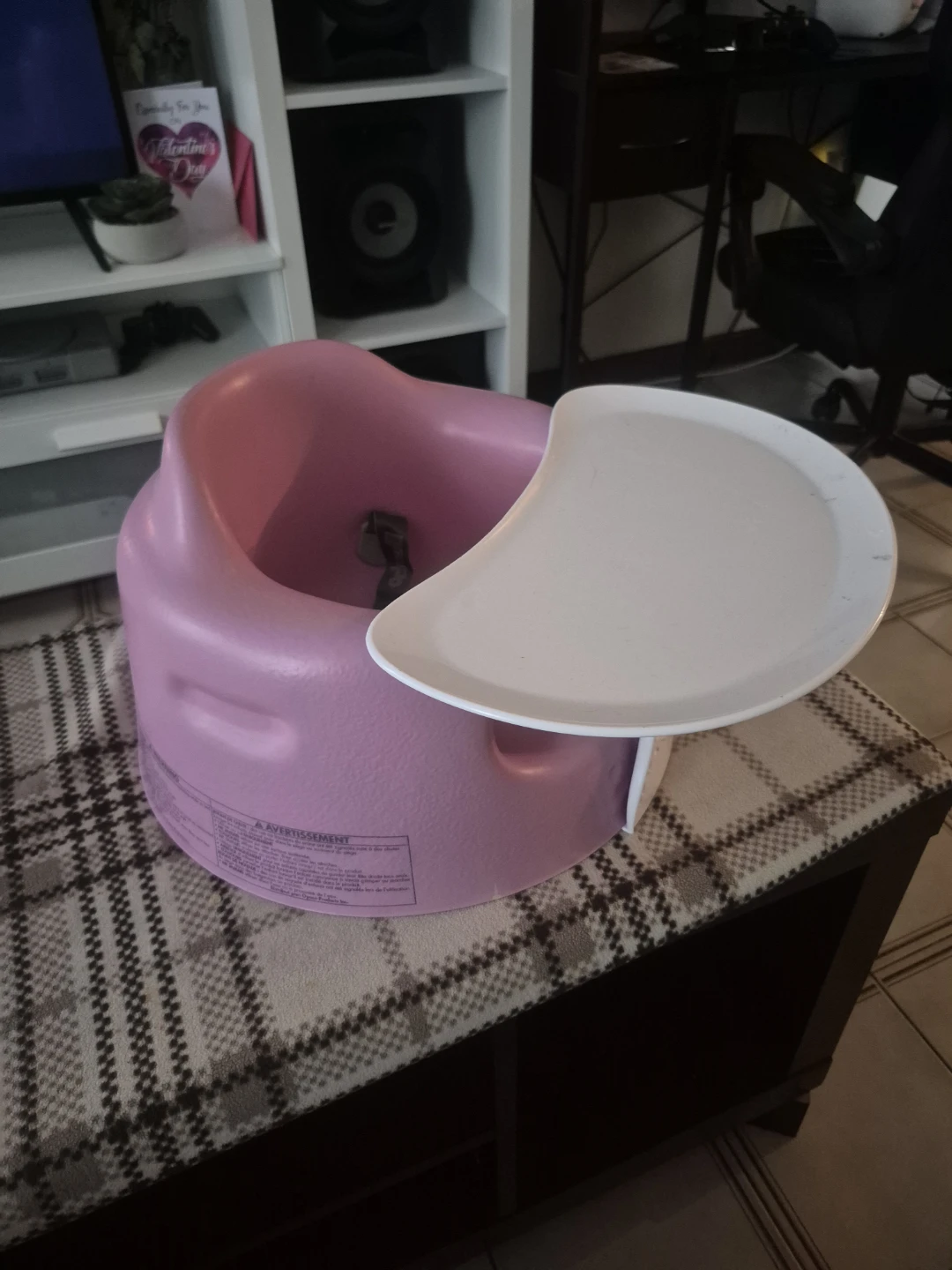 Pink Bumbo Baby Seat with Tray