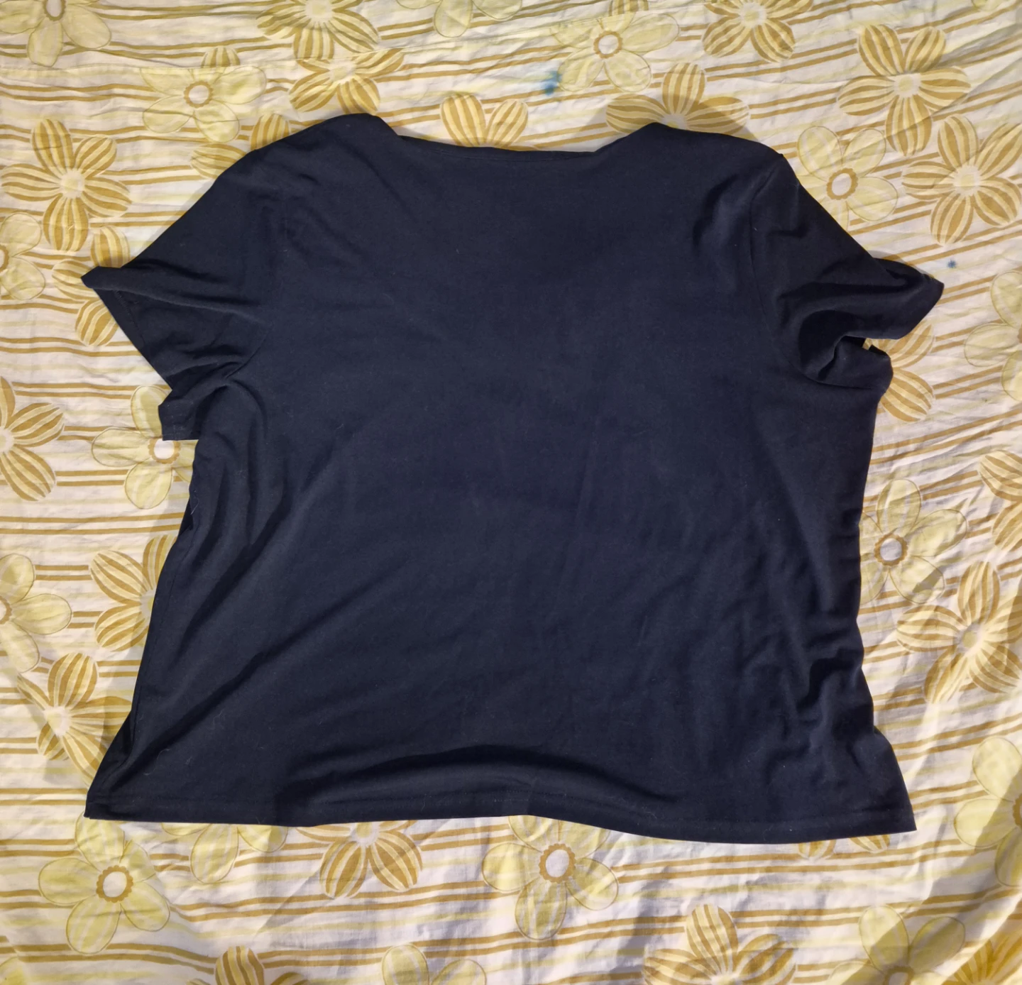 Navy blue vintage top with silver ring detailing - photo 2