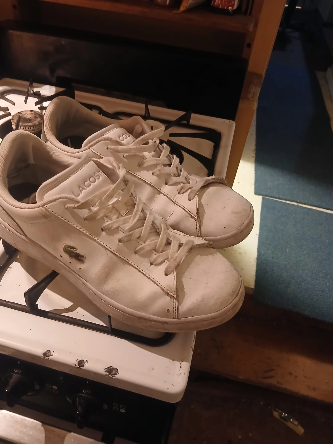 White Lacoste Sneakers small 11. /10, 5