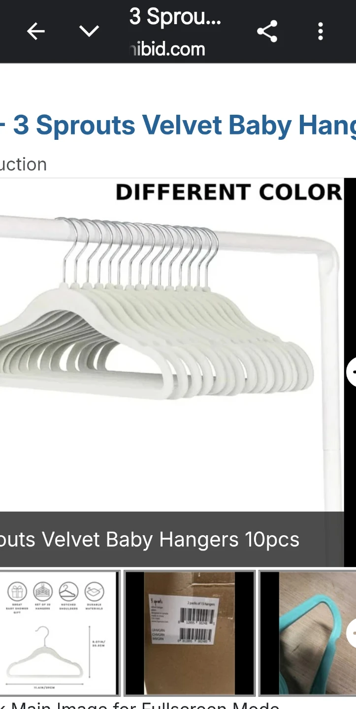 3 Sprouts Velvet Baby Hangers - 10 pcs