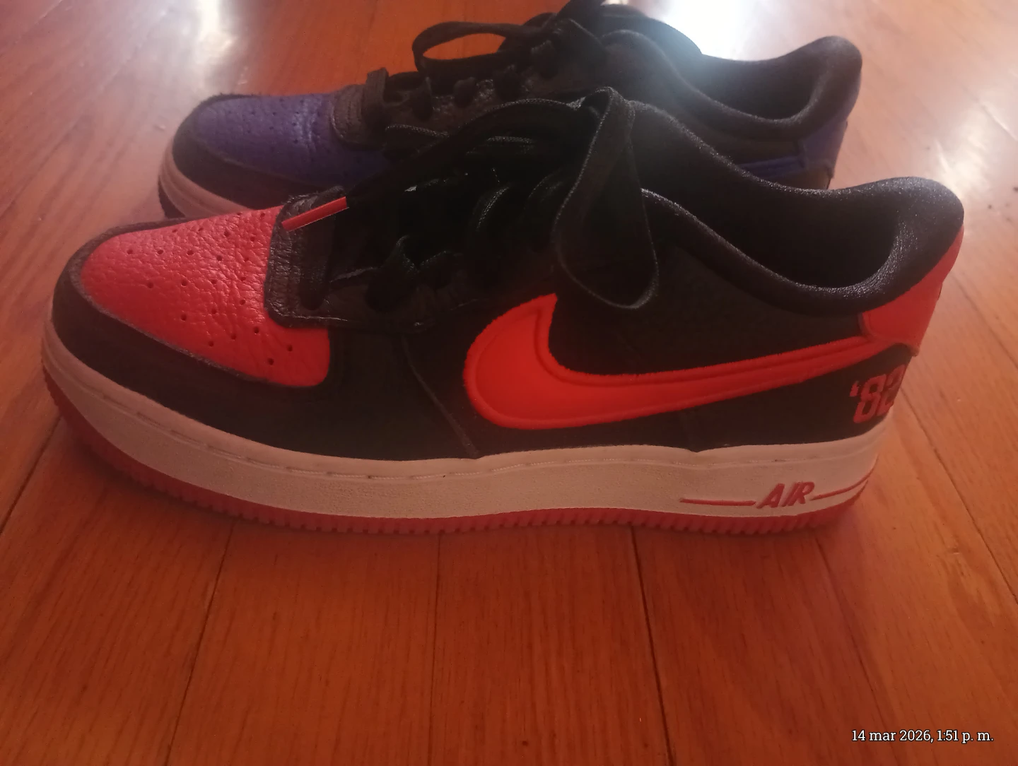 Nike Air Force 1 Low - Black, Red, and Blue - photo 2