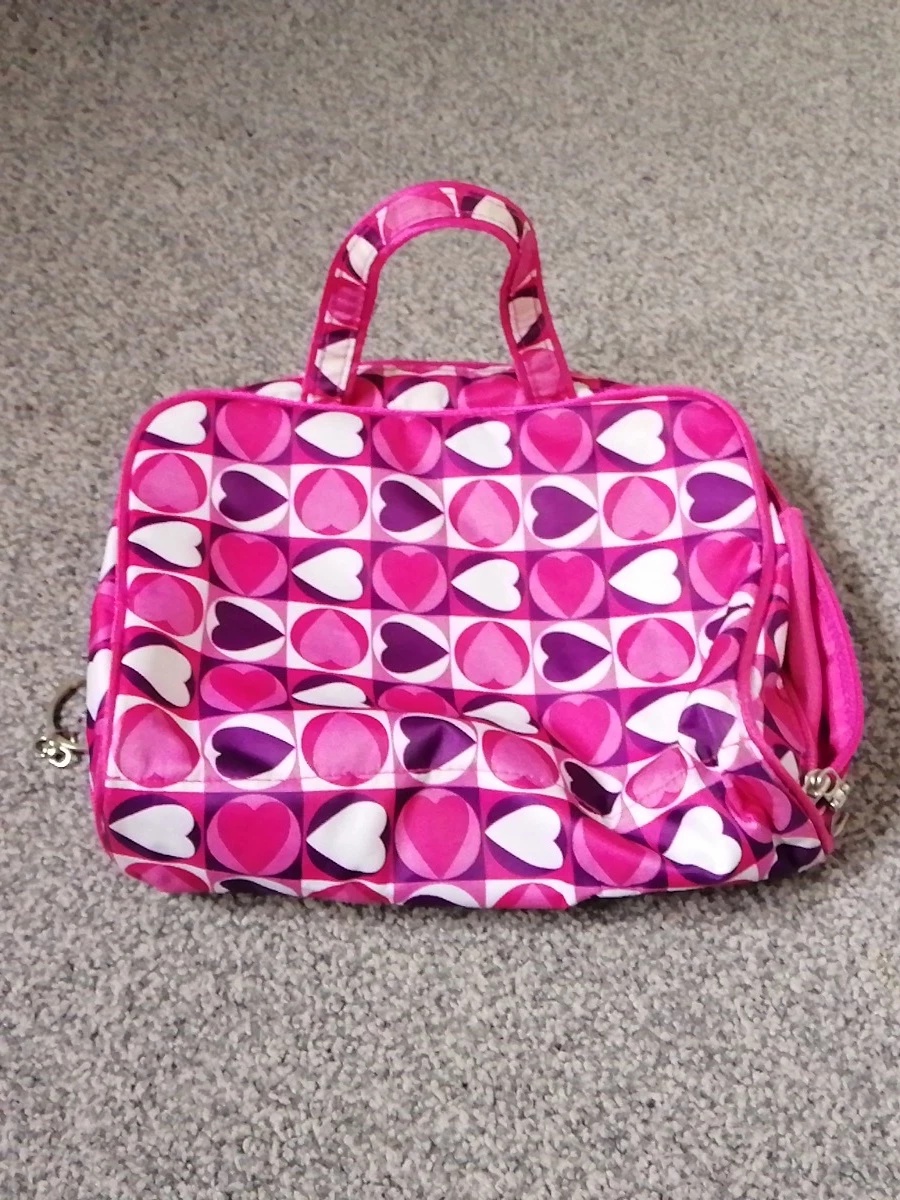 Pink Hearts Print Carry Bag