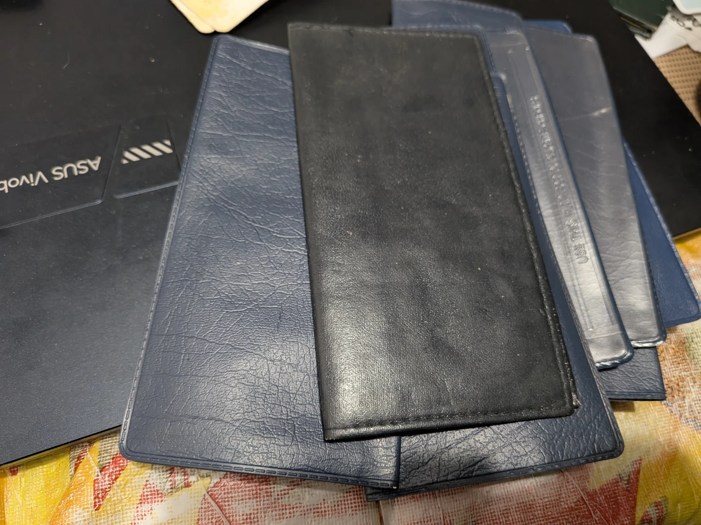 Blue and Black Faux Leather Check Book Covers