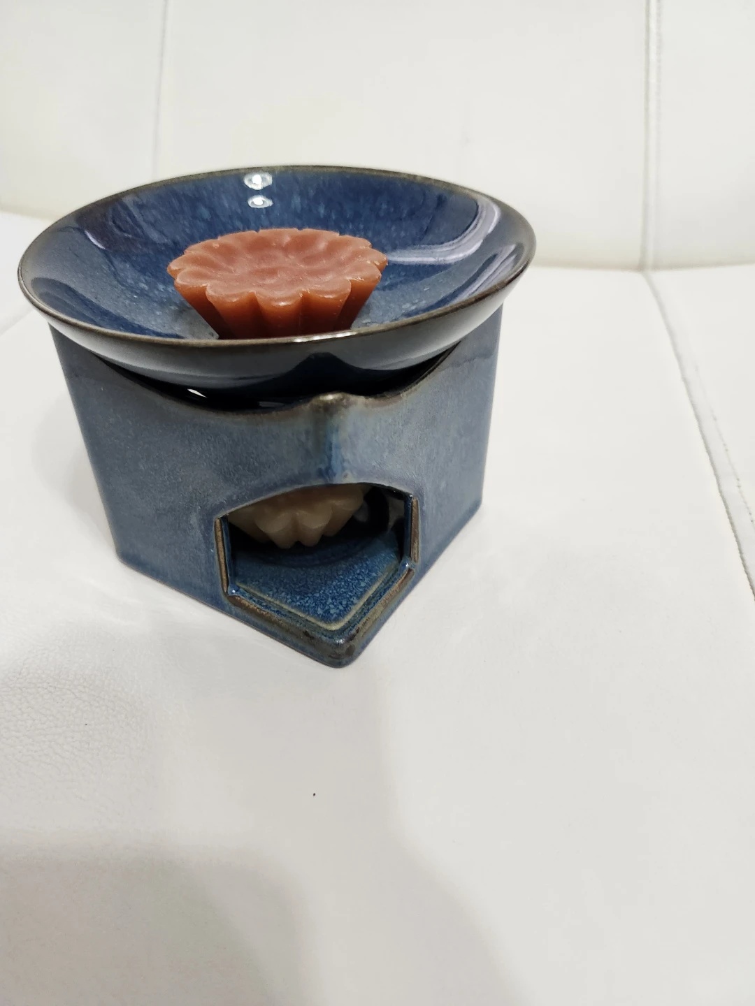 Blue Ceramic Oil Burner with Wax Melt - photo 2