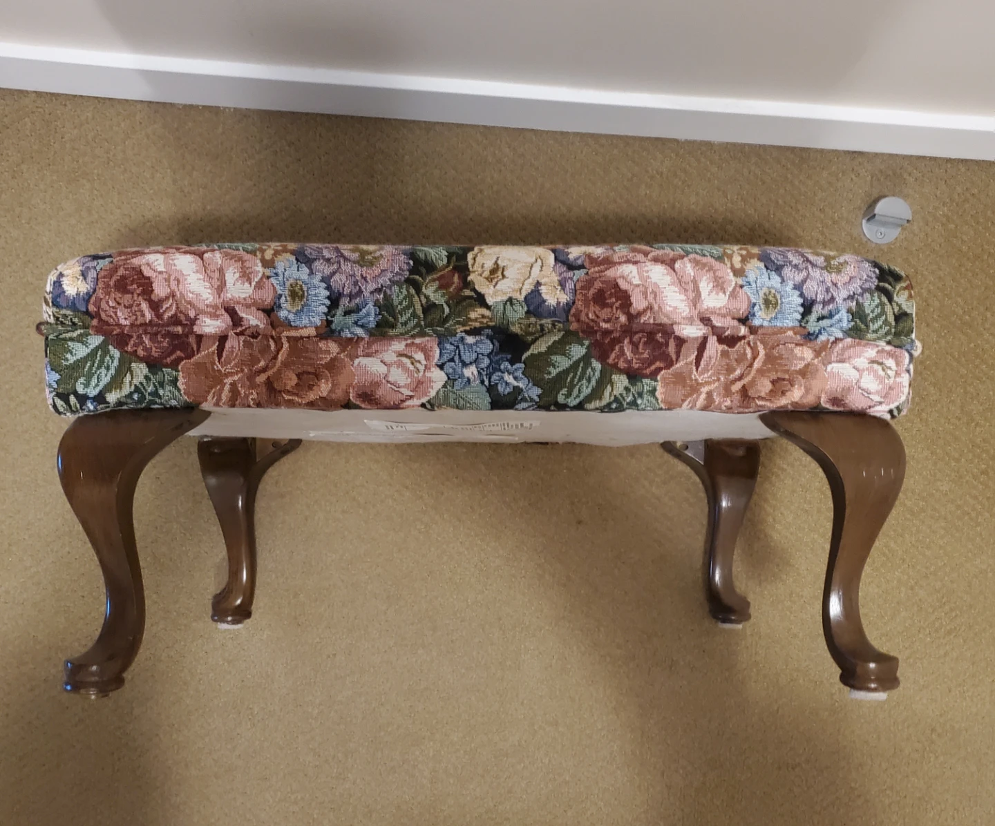 Floral Upholstered Ottoman Footstool - photo 4