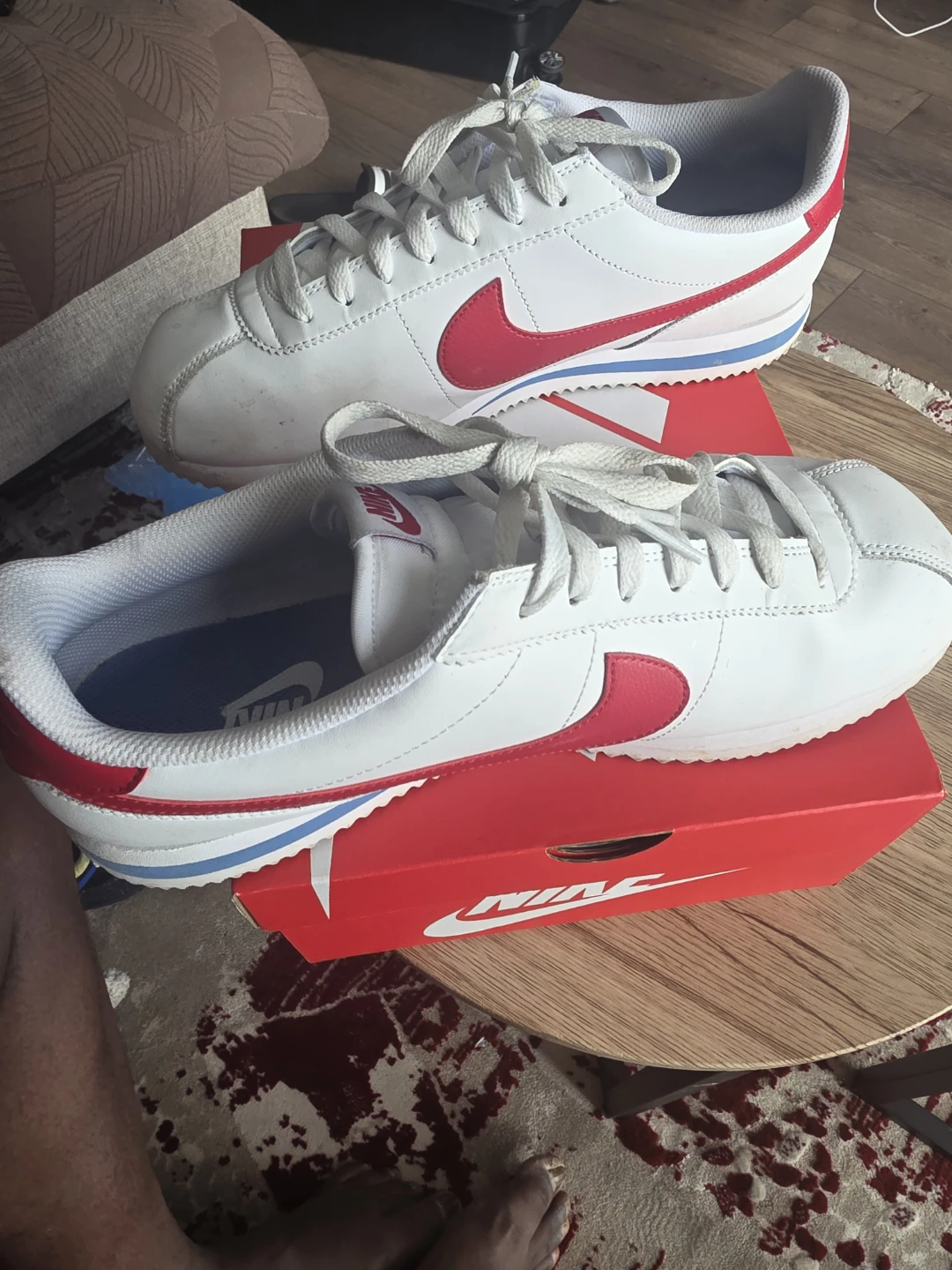 Nike Cortez White Red Blue Sneakers - photo 2